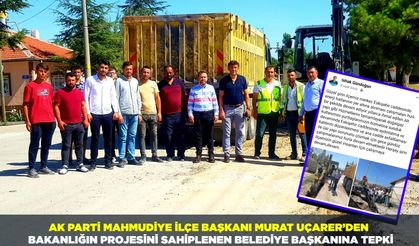 Bakanlığın projesini sahiplenen belediye başkanına tepki